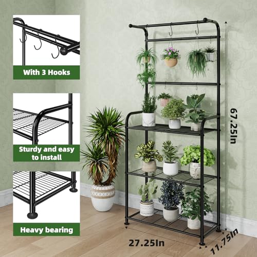 outdoor metal hanging plant stand Indoor Outdoor Heavy Duty Metal 3 Tier Hanging Plant Stand – Ekisemio