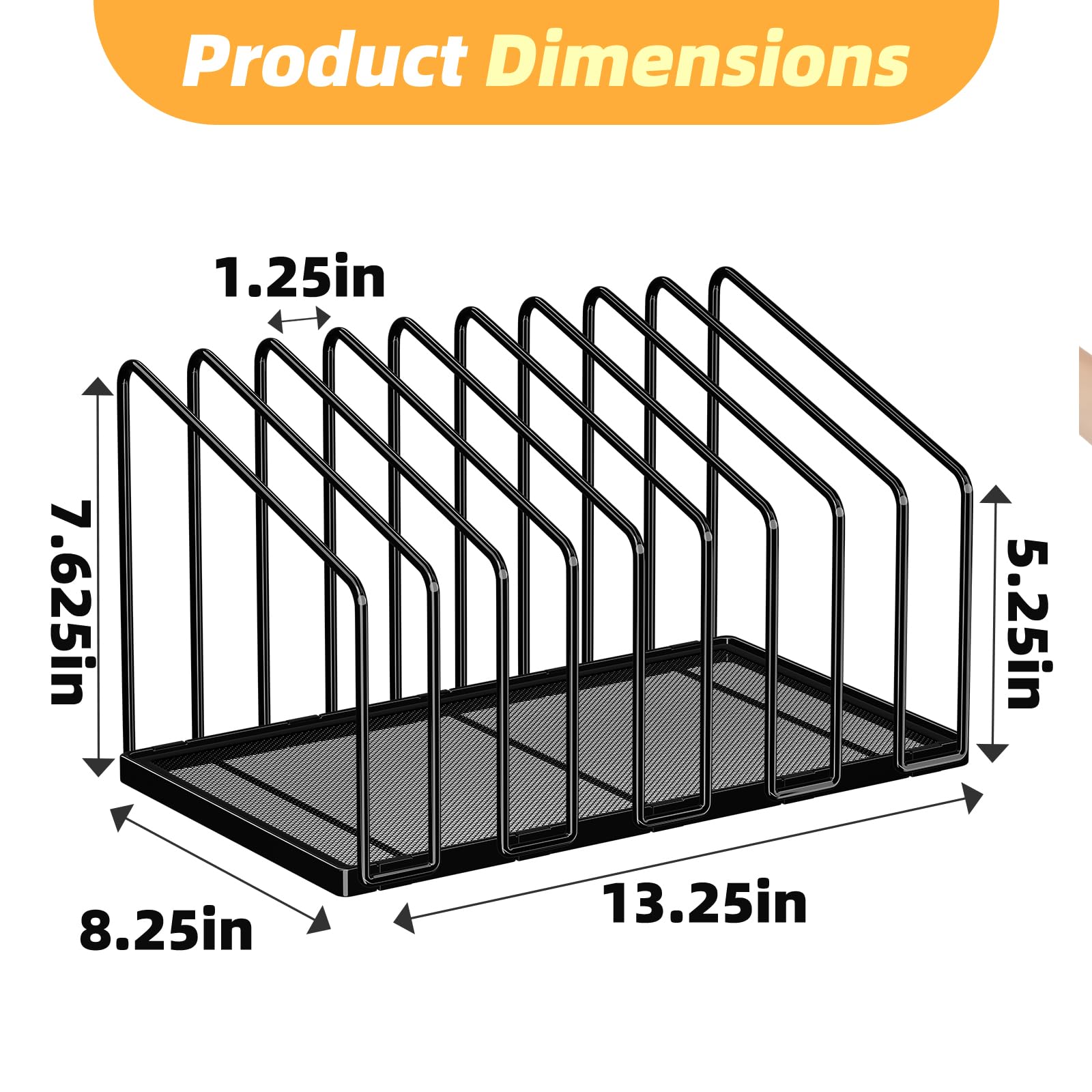 9-Section Mesh Desktop File Organizer Sorter