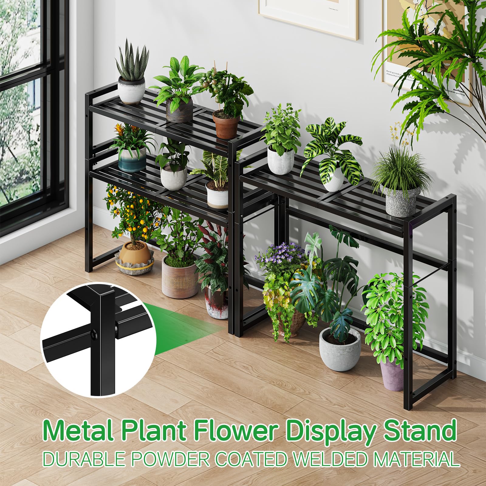 3-Tier Plant Stand Outdoor Indoor Waterproof Display Rack